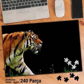 Asil Hobi Kaplan-Orman-Vahşi Yaşam-Doğa-Hayvan Yapboz-Ayak Destekli Çerçeveli 240 Parça Puzzle