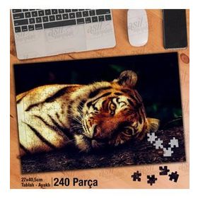 Asil Hobi Kaplan-Vahşi Hayvan-Doğa-Amazon Yapboz-Ayak Destekli Çerçeveli 240 Parça Puzzle