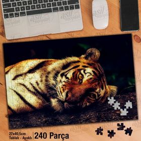 Asil Hobi Kaplan-Vahşi Hayvan-Doğa-Amazon Yapboz-Ayak Destekli Çerçeveli 240 Parça Puzzle