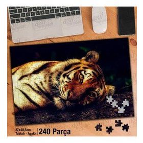 Asil Hobi Kaplan-Vahşi Hayvan-Doğa-Amazon Yapboz-Ayak Destekli Çerçeveli 240 Parça Puzzle