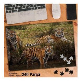 Asil Hobi Kaplan-Vahşi Yaşam-Doğa-Hayvan Yapboz-Ayak Destekli Çerçeveli 240 Parça Puzzle