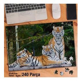 Asil Hobi Kaplanlar-Doğa-Vahşi Yaşam-Hayvan Yapboz-Ayak Destekli Çerçeveli 240 Parça Puzzle