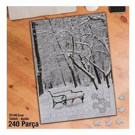 Asil Hobi Kar-Kış-Ağaçlar-Doğa-Manzara Yapboz-Ayak Destekli Çerçeveli 240 Parça Puzzle