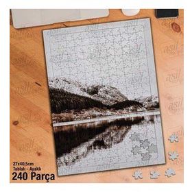 Asil Hobi Kar Manzarası-Deniz-Yansıma-Doğa Yapboz-Ayak Destekli Çerçeveli 240 Parça Puzzle