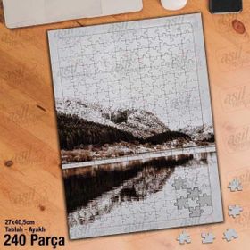 Asil Hobi Kar Manzarası-Deniz-Yansıma-Doğa Yapboz-Ayak Destekli Çerçeveli 240 Parça Puzzle