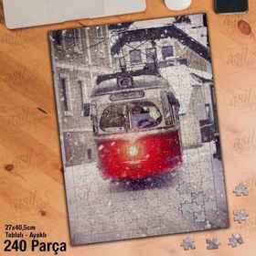 Asil Hobi Kar-Yol-Tramvay-Taşımacılık Yapboz-Ayak Destekli Çerçeveli 240 Parça Puzzle