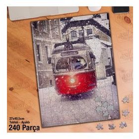 Asil Hobi Kar-Yol-Tramvay-Taşımacılık Yapboz-Ayak Destekli Çerçeveli 240 Parça Puzzle