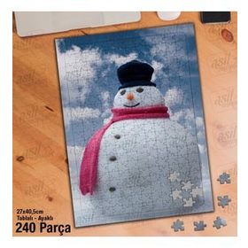 Asil Hobi Kardan Adam-Gökyüzü-Kış Kar Yapboz-Ayak Destekli Çerçeveli 240 Parça Puzzle