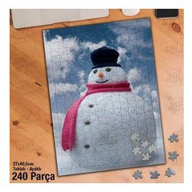 Asil Hobi Kardan Adam-Gökyüzü-Kış Kar Yapboz-Ayak Destekli Çerçeveli 240 Parça Puzzle