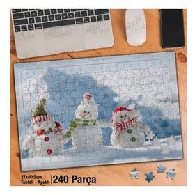 Asil Hobi Kardan Adamlar-Kar-Kış-Doğa Yapboz-Ayak Destekli Çerçeveli 240 Parça Puzzle