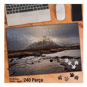 Asil Hobi Karlı Dağ-Buz-Kış-Doğa-Manzara Yapboz-Ayak Destekli Çerçeveli 240 Parça Puzzle