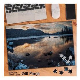 Asil Hobi Karlı Dağlar-Doğa-Manzara-Göl-Yapboz-Ayak Destekli 240 Parça Puzzle