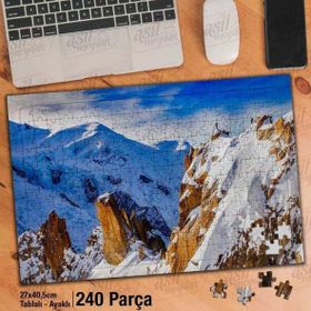 Asil Hobi Karlı Dağlar-Doğa-ManzaraYapboz-Ayak Destekli Çerçeveli 240 Parça Puzzle
