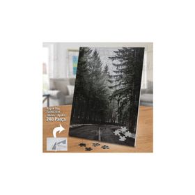 Asil Hobi Karlı Orman Yolu-Ağaçlar-Doğa Yapboz-Ayak Destekli Çerçeveli 240 Parça Puzzle