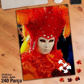Asil Hobi Karnaval-Kostüm-Balo Yapboz-Ayak Destekli Çerçeveli 240 Parça Puzzle
