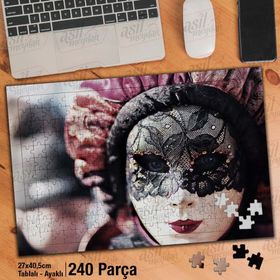 Asil Hobi Karnaval-Parti-Maskeli Kadın Yapboz-Ayak Destekli Çerçeveli 240 Parça Puzzle