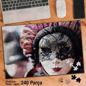 Asil Hobi Karnaval-Parti-Maskeli Kadın Yapboz-Ayak Destekli Çerçeveli 240 Parça Puzzle
