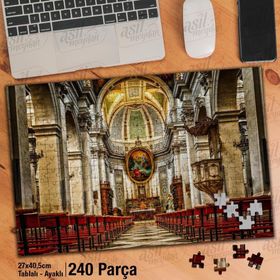 Asil Hobi Katedral Kilisesi-Hristiyanlık-Mimari Yapboz-Ayak Destekli Çerçeveli 240 Parça Puzzle