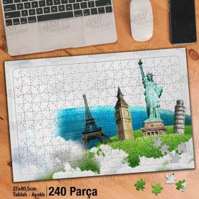 Asil Hobi Kavramsal-Gezi-Tur-Rehber-Paris Yapboz-Ayak Destekli Çerçeveli 240 Parça Puzzle