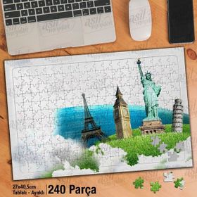 Asil Hobi Kavramsal-Gezi-Tur-Rehber-Paris Yapboz-Ayak Destekli Çerçeveli 240 Parça Puzzle