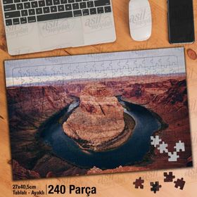 Asil Hobi Kayalık Dağ Ve Göl-Tabiat Harikası Manzara-Yapboz-Ayak Destekli 240 Parça Puzzle