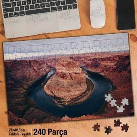 Asil Hobi Kayalık Dağ Ve Göl-Tabiat Harikası Manzara-Yapboz-Ayak Destekli 240 Parça Puzzle