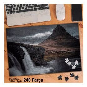 Asil Hobi Kayalık-Şelale-Deniz-Manzara Yapboz-Ayak Destekli Çerçeveli 240 Parça Puzzle