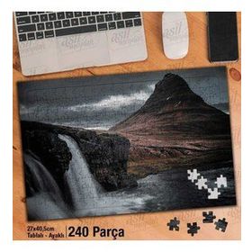 Asil Hobi Kayalık-Şelale-Deniz-Manzara Yapboz-Ayak Destekli Çerçeveli 240 Parça Puzzle
