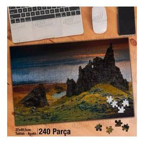 Asil Hobi Kayalıklar-Bulutlar-Sis-Doğa-Manzara Yapboz-Ayak Destekli Çerçeveli 240 Parça Puzzle