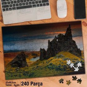 Asil Hobi Kayalıklar-Bulutlar-Sis-Doğa-Manzara Yapboz-Ayak Destekli Çerçeveli 240 Parça Puzzle