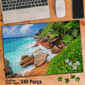 Asil Hobi Kayalıklar-Deniz-Ağaçlar-Doğa-Tabiat-Yapboz-Ayak Destekli 240 Parça Puzzle