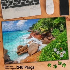 Asil Hobi Kayalıklar-Deniz-Ağaçlar-Doğa-Tabiat-Yapboz-Ayak Destekli 240 Parça Puzzle