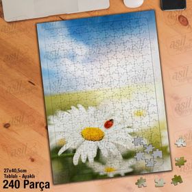 Asil Hobi Kayalıklar-Deniz-Gün Batımı-Manzara Yapboz-Ayak Destekli Çerçeveli 240 Parça Puzzle