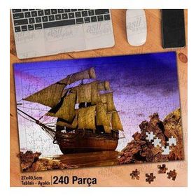 Asil Hobi Kayalıklar-Deniz-Tekne-Gemi-Yelken Yapboz-Ayak Destekli Çerçeveli 240 Parça Puzzle