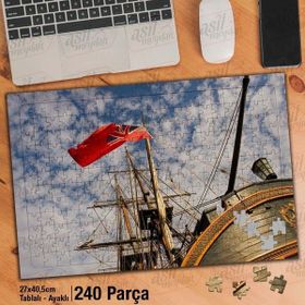Asil Hobi Kayalıklar-Gökyüzü-Deniz-Gemi-Yelken Yapboz-Ayak Destekli Çerçeveli 240 Parça Puzzle