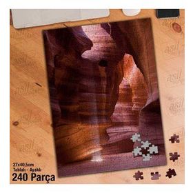 Asil Hobi Kayalıklar-Mağara-Işık Yansıması Yapboz-Ayak Destekli Çerçeveli 240 Parça Puzzle