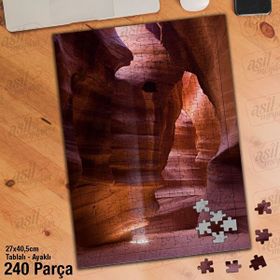 Asil Hobi Kayalıklar-Mağara-Işık Yansıması Yapboz-Ayak Destekli Çerçeveli 240 Parça Puzzle