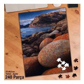 Asil Hobi Kayalıklar-Taşlar-Deniz-Doğa-Manzara Yapboz-Ayak Destekli Çerçeveli 240 Parça Puzzle