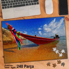 Asil Hobi Kayık-Sandal-Deniz Kıyısı-Tatil Yapboz-Ayak Destekli Çerçeveli 240 Parça Puzzle