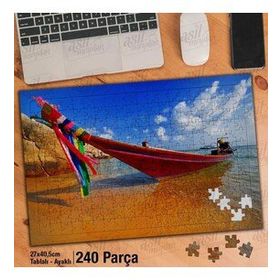 Asil Hobi Kayık-Sandal-Deniz Kıyısı-Tatil Yapboz-Ayak Destekli Çerçeveli 240 Parça Puzzle