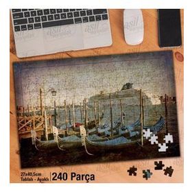 Asil Hobi Kayık-Sandal-Gemi-İskele-Deniz Yapboz-Ayak Destekli Çerçeveli 240 Parça Puzzle