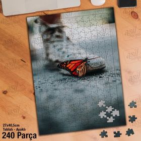 Asil Hobi Kelebek-Ayakkabı-Yer Yapboz-Ayak Destekli Çerçeveli 240 Parça Puzzle