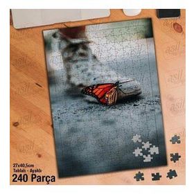 Asil Hobi Kelebek-Ayakkabı-Yer Yapboz-Ayak Destekli Çerçeveli 240 Parça Puzzle