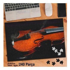Asil Hobi Keman-Siyah Zemin-Sanat-Müzik Yapboz-Ayak Destekli Çerçeveli 240 Parça Puzzle