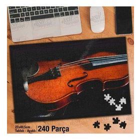 Asil Hobi Keman-Siyah Zemin-Sanat-Müzik Yapboz-Ayak Destekli Çerçeveli 240 Parça Puzzle