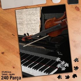 Asil Hobi Keman Ve Piyano-Müzik Yapboz-Ayak Destekli Çerçeveli 240 Parça Puzzle
