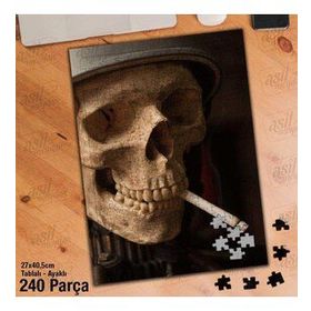 Asil Hobi Kemik Yığını-Kafatası-Asker Yapboz-Ayak Destekli Çerçeveli 240 Parça Puzzle