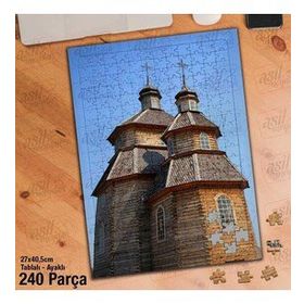 Asil Hobi Kilise-Din-Mimari Yapboz-Ayak Destekli Çerçeveli 240 Parça Puzzle