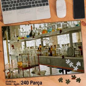 Asil Hobi Kimya-Laboratuvar-Simya-Deney Yapboz-Ayak Destekli Çerçeveli 240 Parça Puzzle