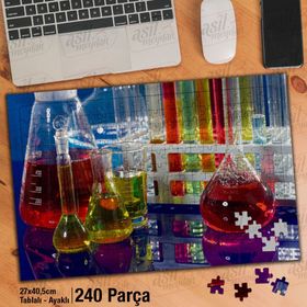 Asil Hobi Kimya-Laboratuvar-Simya-Deney Yapboz-Ayak Destekli Çerçeveli 240 Parça Puzzle